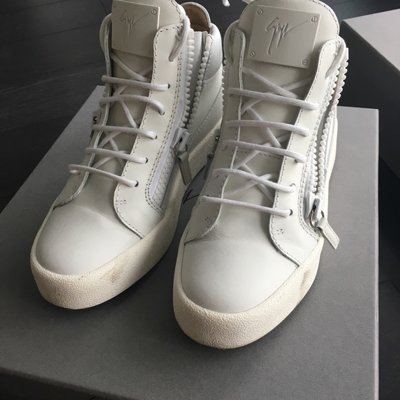 Authentic Giuseppe Zanotti Women's White High Top Sneakers Size 36.5 - Picture 2 of 5